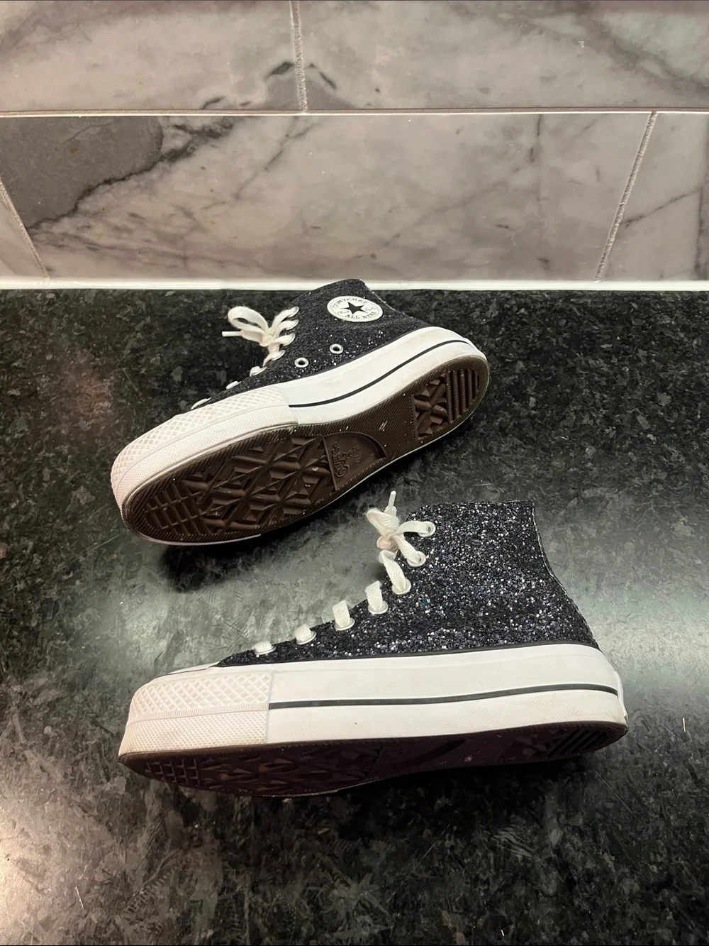 Kids Black High-Top Sneakers with White Toe - Classic Kids Shoes